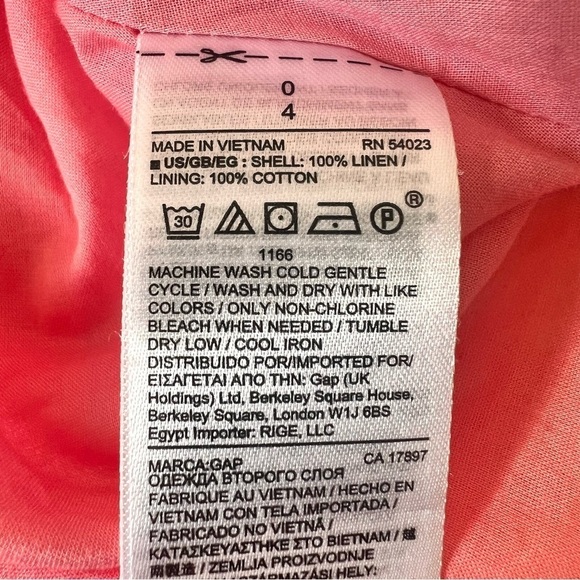 GAP Pink Linen Batik Fit & Flare Dress - Picture 10 of 10